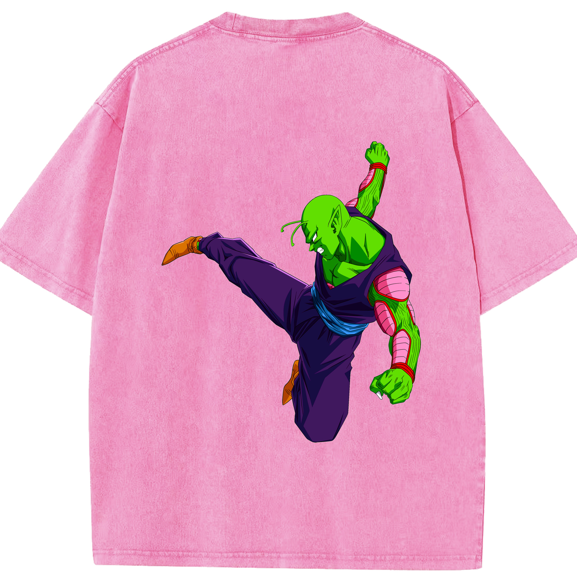 （画像用） ドラゴンボール ピッコロ DRAGON BALL Piccolo 綿100% ヴィンテージ風 半袖Tシャツ（背面プリント）